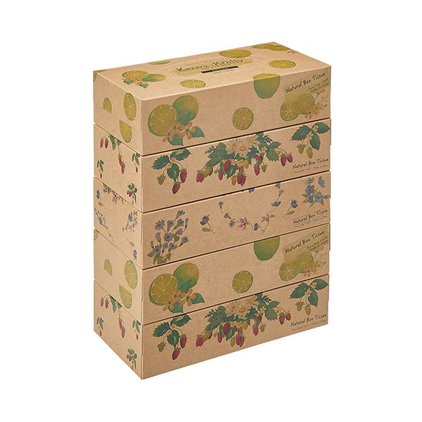 温もりのあるクラフトBOX。こだわりのある、やわらかティッシュ。心地よい手作りの宝箱 こだわりの柔らかさを持つ、温かみ溢れるティッシュ エルモアティシューKazaru Krafty ナチュラル 180