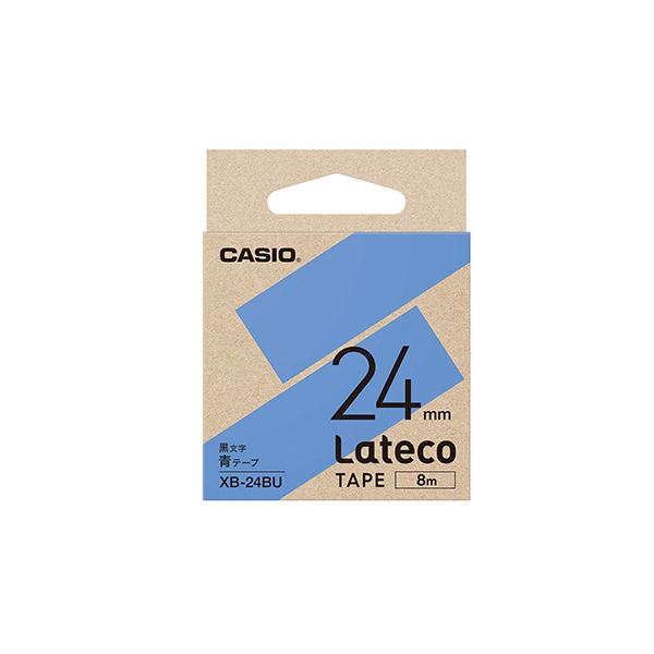 Lateco専用詰め替え用テープ。輝く青と黒の文字、24mmの魅力 ラベルライターの新たなる旅立ち （まとめ） カシオ ラベルライター Lateco専用詰替用テープ 青に黒文字 24mm 【×3セット