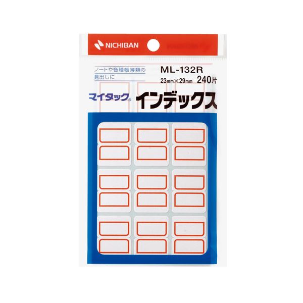 事務用品 ラベル インデックスラベルオフィス 事務用 の必需品 便利なインデックスラベル 赤枠で目立つ 中サイズ23×29mm 1パック240片 50セットでお得 使いやすくて経済的 (まとめ) ニチ