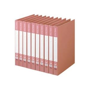 リングファイル ２穴ファイルピンクの再生PP表紙で、A4サイズの書類を200枚収容できる、背幅30mmの2穴ファイル まとめて10冊セットでお得 使いやすくて便利なリングファイルです (まとめ) TA