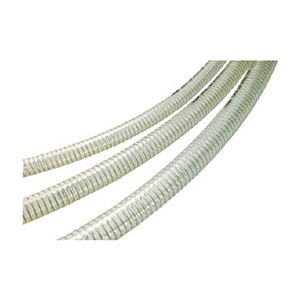 硬鋼線入り構造で減圧に耐えバキューム用途に好適です。耐圧性抜群のハイパフォーマンスホース バキューム用途に最適な、強靭な構造のワイヤーホース 直径6mm×長さ100mのスーパーサンスプリングホース、1