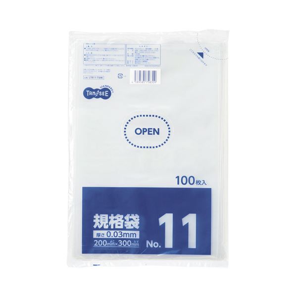 0.03mm厚の透明規格袋。極薄0.03mmの透明規格袋 驚きの大容量 大型 パックで100枚×30セット あなたの整理 収納 を効率化する最強アイテム （まとめ）TANOSEE 規格袋 11号0.0