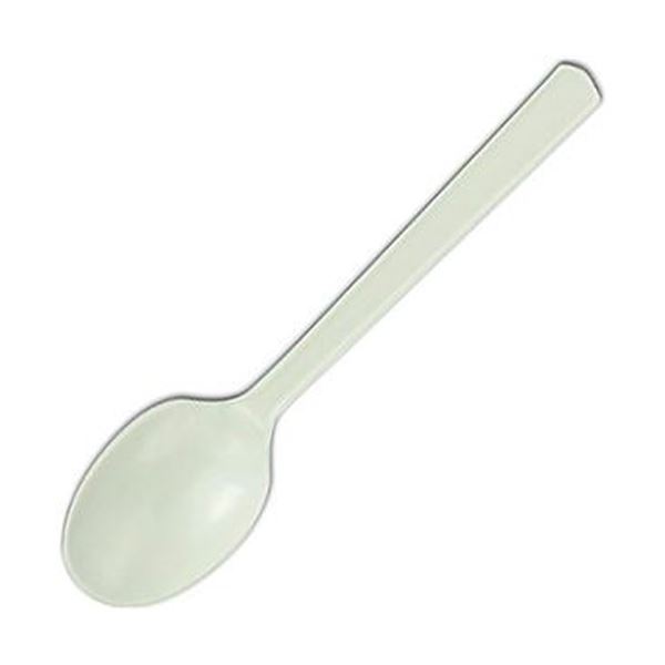 1本ずつ透明の袋に入った個包装タイプ。透明袋に1本ずつ入った個別包装のプラスチックスプーンホワイト Y-143、1パック（100本）を20セットでお届け 白 （まとめ）やなぎプロダクツ プラスチック 