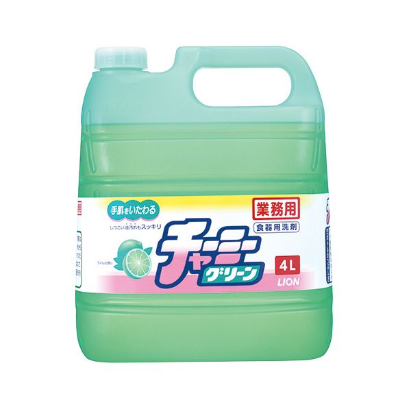 洗剤・衛生用品 台所用洗剤 食器用洗剤台所の魔法使い 驚異のパワーで食器を輝かせる プロ仕様の大容量 大型 4L ライオンの奇跡の洗剤、グリーンマジック 10個セットでお得にGET 緑 (まとめ) ラ