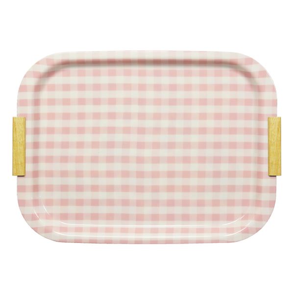 親しみやすいチェック柄のテーブルトレイ おぼん盆 キッチン用品 キッチングッズ 台所用品 台所グッズ 配膳 日用品 日用雑貨 家庭用品 生活用品 生活雑貨 おぼん とれー心地よいチェック模様のテーブル