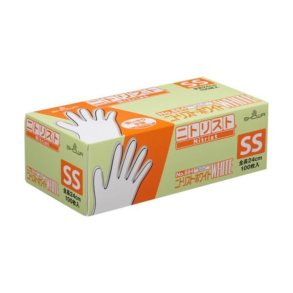 食品衛生法適合 厚み約0.10mm 厚手タイプ 使い捨て手袋(粉なし)食品衛生法に適合した厚手の使い捨て手袋 薄さ0.10mmで粉なし SSサイズ100枚入り 使いやすく衛生的な信頼の手袋 白 (まと