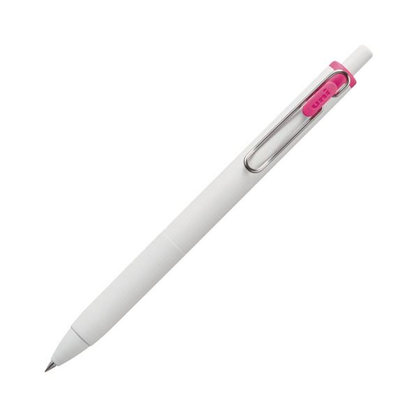 「ユニボールワンインク」搭載により、鮮やかなカラーでくっきり書ける。鮮やかなカラーでくっきり ピンクのオフホワイト軸、三菱鉛筆のゲルインクボールペンが進化 0.5mmのユニボールワンインク搭載で、書き
