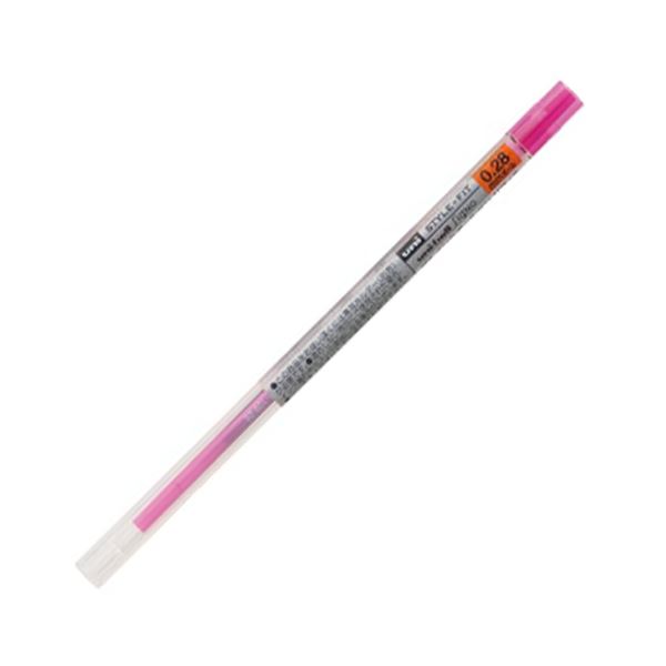 ゲルインクボールペンリフィルピンクの優雅さを纏う、0.28mmのゲルインクボールペンスタイルフィット 替芯10本セット×5で、持ち運びも便利 書き心地の良さとスタイリッシュなデザインが魅力 仕事もプラ