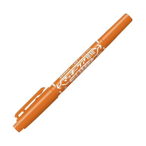 色彩の饗宴 驚異の持続力 マジックカラー プレミアムオイルマーカー 極細字＋超極細 オレンジ リフィル式 10本セット×3 (まとめ) ゼブラ 油性マーカー マッキーケア 極細 つめ替えタイプ 細字+
