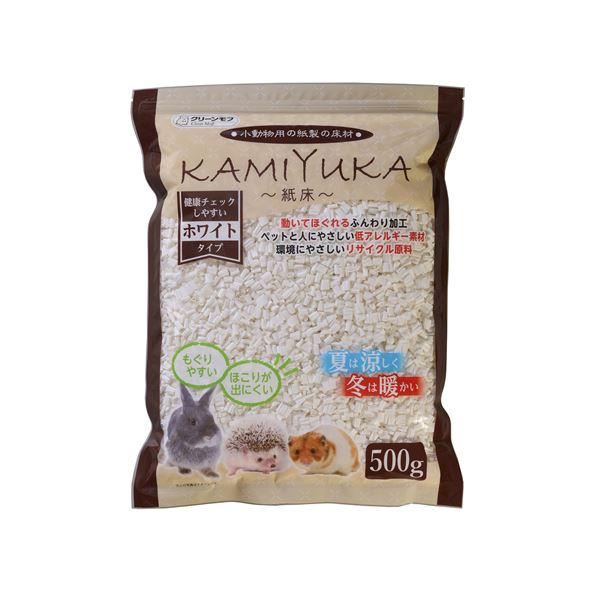 （まとめ） KAMIYUKA〜紙床〜ホワイト 500g （ペット用品） 【×6セット】 白 ペーパーフロアで小動物の快適な居住空間を実現 ホワイト50