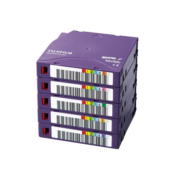 管理に便利なEDPラベル付。データ管理の相棒 6.0TBのLTO Ultrium7データカートリッジが登場 バーコードラベル付きで作業時間を短縮 信頼性と安全 安心 性を追求したFB UL-7 ORE