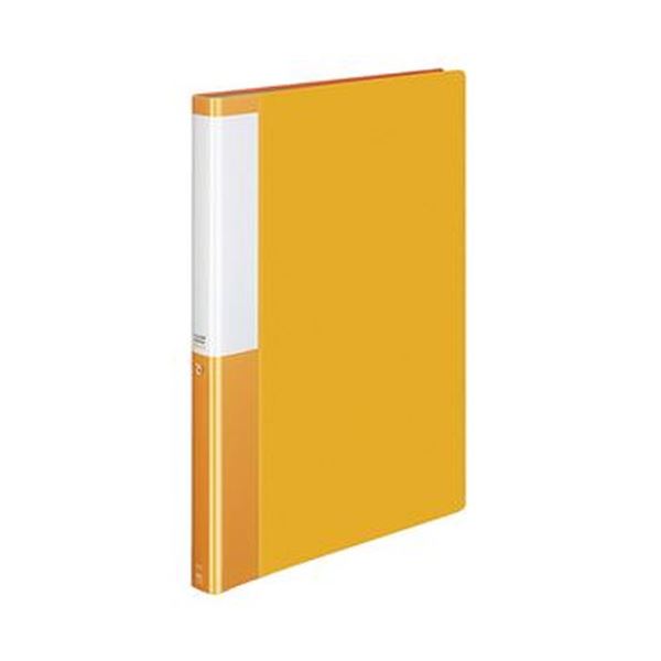 【固定式】タイトルが書き込める替背紙式で、内容物を分かりやすくファイル。見やすい 書き込める 便利な背書きクリアファイル A4サイズ40ポケット、背幅25mm、オレンジ色 10冊セット×3でお得 【固