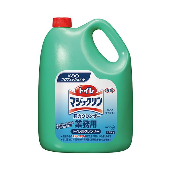便器やタイルの汚れ、黄ばみをすっきり落とします。驚異の汚れ撃退 トイレマジックリン 業務用パワーで徹底クリーン 便器やタイルの頑固な汚れ、黄ばみを一掃 4.5kgの強力クレンザーが4本セットでお得に 