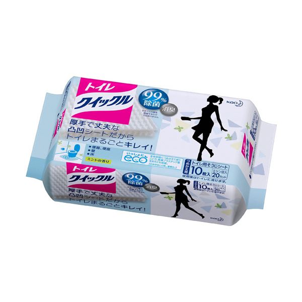 除菌効果のあるお掃除シート菌を一掃 おそうじシート バイオクリーン トイレリフレッシュ つめかえセット（240枚：10枚×24パック） 花王 トイレクイックル つめかえ用 1セット（240枚：10枚×