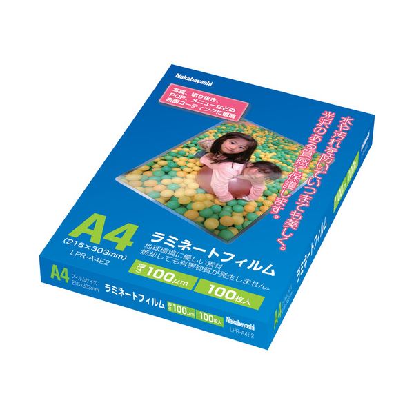 スタンダードな100μフィルム。プロフェッショナルな厚みのラミネートフィルム 驚きの100μで、一気に仕上げる A4サイズ100枚×3パックで、大満足のコストパフォーマンス 仕事もプライベートも、品質