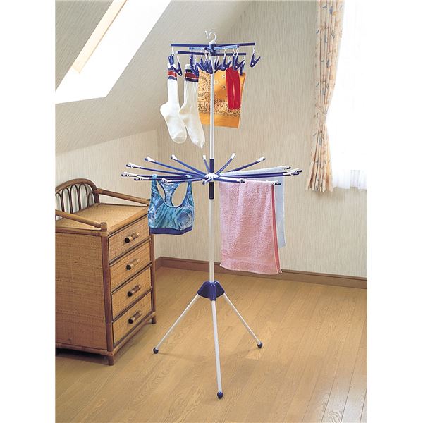 屋内・室外両用の国産 物干し金物 洗濯物干器具 ランドリー用品ニュークリーンドライ 深海金物 室内物干し 物干しスタンド 物干し金物 洗濯物干器具 ランドリー用品 引っ越し日本製 国産 の2段式物干し
