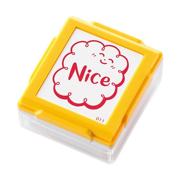 テストの答案用紙や宿題への評価にポン！評価のポンでテストや宿題がイエローに輝く スタンプくんがいいねと言ってくれる 1個で5倍楽しめるセット 黄 (まとめ) シヤチハタ いいねスタンプくん イエロー 