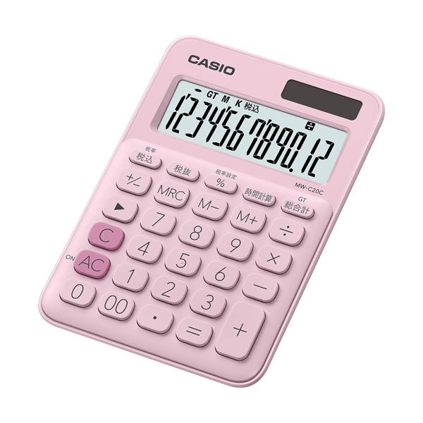 毎日がもっとワクワクする、ポップでキュートな電卓。ワクワク満載 可愛らしさ溢れるカラフル電卓 毎日がキュートな12桁ペールピンク 10セットでお得にGET (まとめ) カシオ カラフル電卓 ミニジャス