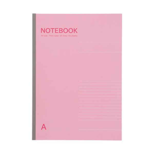 書きやすさが魅力のオリジナルノート。書くのが楽しくなる 魅力溢れるピンクのA4ノート 7mmの美しい罫線で、書きやすさも抜群 40枚の使いやすい厚みで、1セット（80冊）でお得 TANOSEE ノート