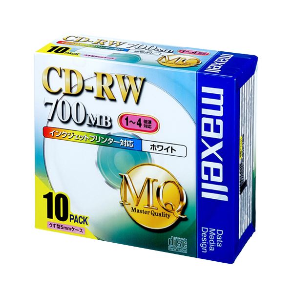 記録メディア ＣＤ‐Ｒ／ＲＷ ＣＤ‐ＲＷ高品質なデータ保存メディア 最新技術を搭載したデータ用CD-RW 容量700MBで4倍速 プリンターで直接印刷可能 スリムな5mmケースで整理 収納 も便利 1