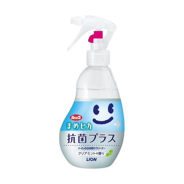 ひと拭きでニオイ菌まで抑える、除菌+抗菌スプレー！一拭きで臭い菌も撃退 除菌＆抗菌 清潔 スプレーでピカピカトイレ 210mlのまめピカクリーナーが10本セットでお得 （まとめ）ライオン ルック まめ