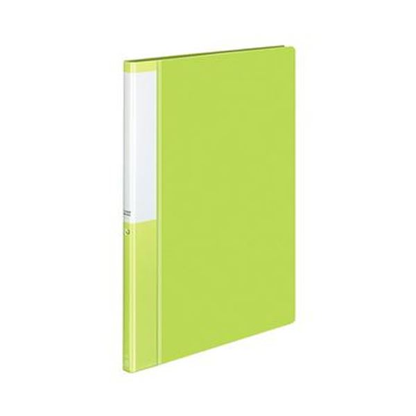 【固定式】タイトルが書き込める替背紙式で、内容物を分かりやすくファイル。見やすい 書き込める 便利な背書き式 コクヨのクリヤーブック（POSITY）A4タテ20ポケット、背幅15mm、ライトグリーン 