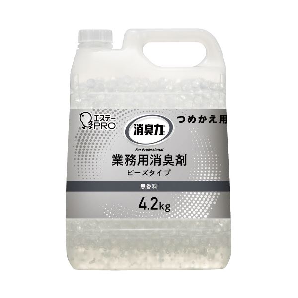 消臭のプロが選ぶ パワフル無香料ビーズで、驚きの消臭効果を実感 業務用4.2kg詰め替えで経済的にお得 エステー 消臭力 業務用 ビーズ 詰め替え 4.2kg 無香料◇関連： 生活用品／インテリア／雑