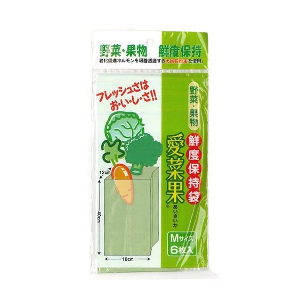 果物・野菜の鮮度保持！エチレンガスを吸着透過新鮮な食材を守る エチレンガスを吸収し透過する愛菜果Mパック 果物・野菜の鮮度をキープ 1パックに6枚×50セット (まとめ) 関西紙工 愛菜果 M 1パッ