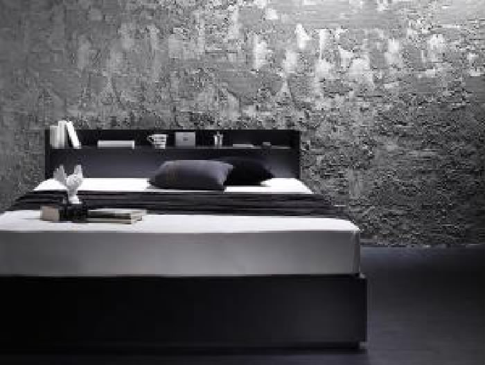 シングルベッド 白 整理 収納付き ベッド マルチラススーパースプリングマットレス付き セット 棚・コンセント付き整理 収納 ベッド( 幅