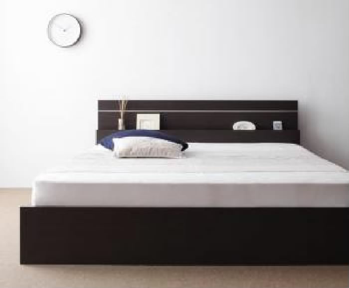 セミシングルベッド 茶 連結ベッド 国産 日本製 ボンネルコイルマットレス付き セット 親子で寝られる・将来分割できる連結ベッド( 幅: