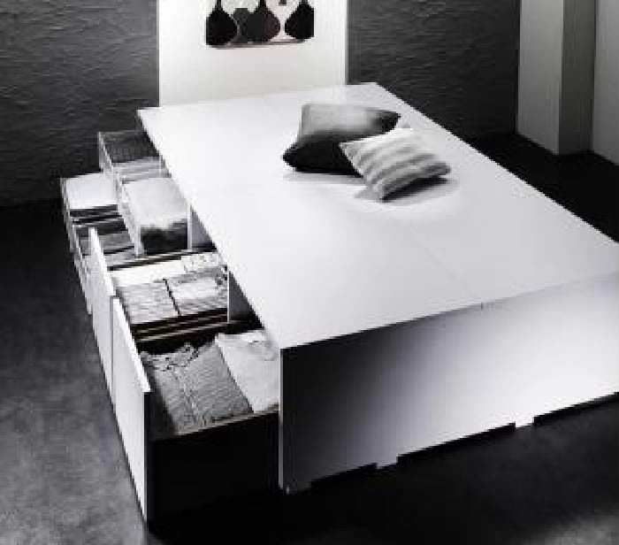 シングルベッド 黒 大容量 大型 整理 収納 ベッド用ベッドフレームのみ 単品 衣装ケースも入る大容量 デザイン整理 収納 ベッド( 幅:シ
