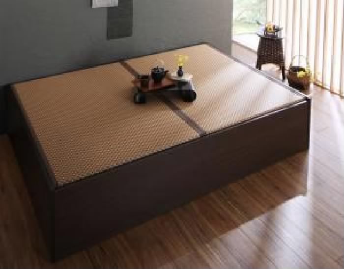 ダブルベッド 黒 茶 畳ベッド用ベッドフレームのみ 単品 布団が整理 収納 できる・美草・小上がり畳ベッド( 幅:ダブル)( フレーム色: