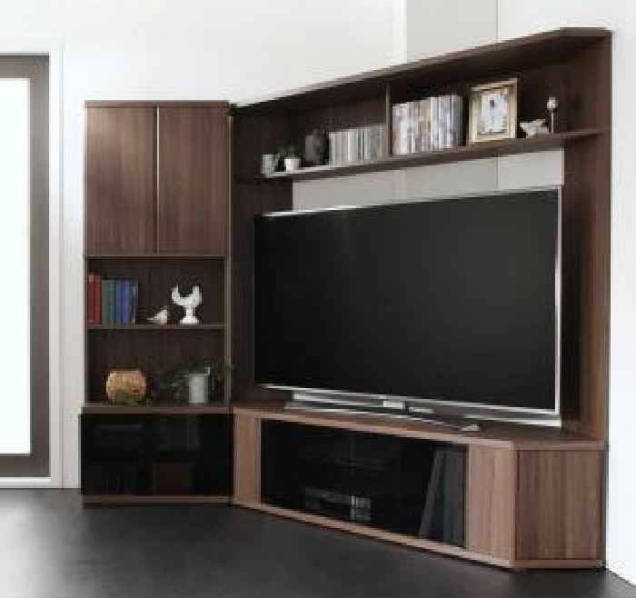 テレビ台 2点セット(テレビボード TVボード +キャビネット 整理 収納 シェルフ 戸棚 ) ハイタイプ 高い コーナーテレビボード ( 収納幅:
