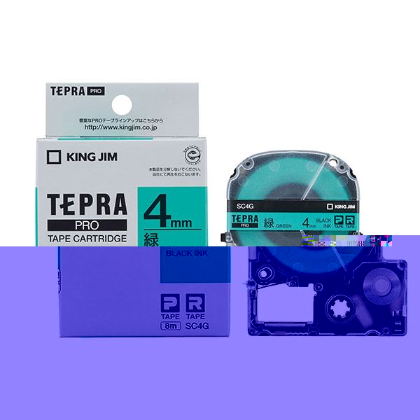 【5個セット】 KING JIM キングジム テプラPROテープ 4mm 緑 KJ-SC4GX5 送料無料