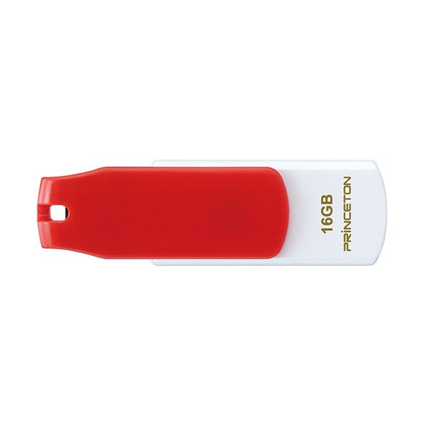 (まとめ）プリンストン USBフラッシュメモリーストラップ付き 16GB レッド/ホワイト PFU-T3KT/16GMGA 1個【×3セット】 白 赤 送料無料