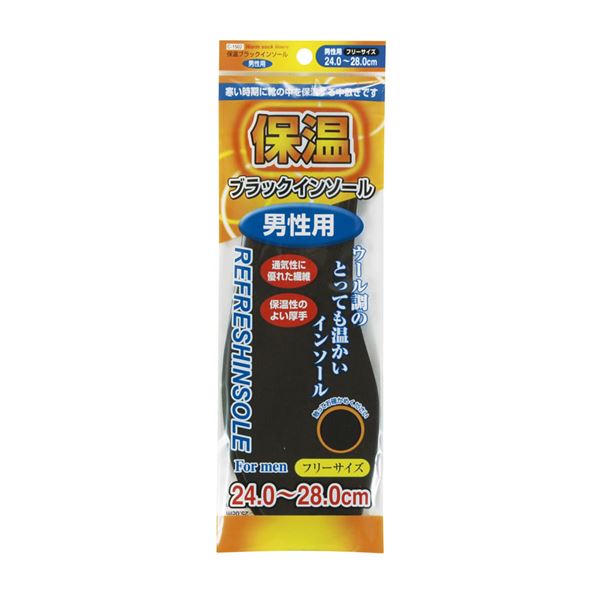 【20個セット】 不動化学 インソール保温ブラック 男性用 C1502 黒 送料無料
