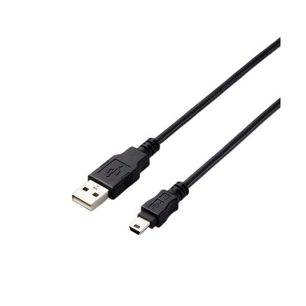 (まとめ） USB2.0A-miniBケーブル 配線 0.5m RoHS指令準拠（10物質） U2C-AM05BK/ID 1本【×10セット】 送料無料