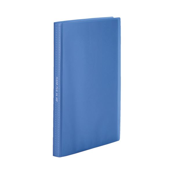TANOSEE環境にクリアファイル(植物由来原料配合) A4タテ 40ポケット 背幅23mm ブルー1セット(10冊) 青 送料無料