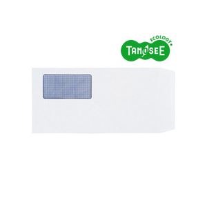 TANOSEE 窓付封筒 裏地紋付 長3 80g/m2 ホワイト 業務用パック 1箱(1000枚) 白 送料無料