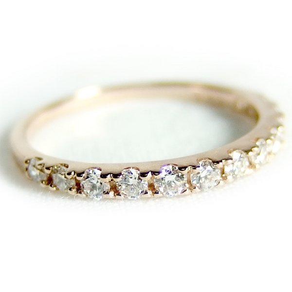 ダイヤモンド リング ハーフエタニティ 0.3ct 9.5号 K18 ピンクゴールド ハーフエタニティリング 指輪 輝く愛の証、18金ピンクゴールドの