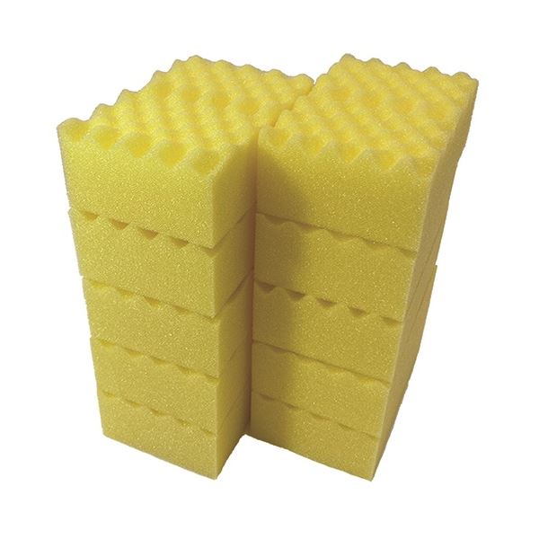 (まとめ）キクロン キクロンプロ カラースポンジ10個 イエロー (×5セット） 黄 色彩を纏う魔法のスポンジ 10個セットでお得 輝くイエロ