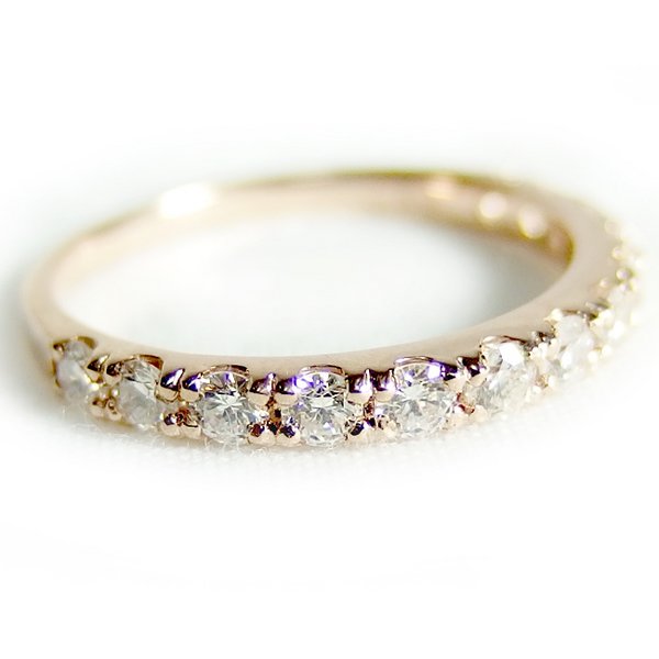 ダイヤモンド リング ハーフエタニティ 0.5ct 12号 K18 ピンクゴールド ハーフエタニティリング 指輪 輝く18金の愛の証、0.5ctのダイヤモ
