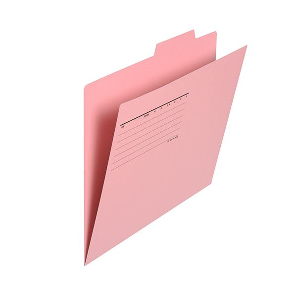（まとめ）プラス 個別フォルダー エコノミータイプA4 ピンク FL-081IF 1パック(10冊)【×10セット】 環境にやさしい90%再生紙使用のA4サ