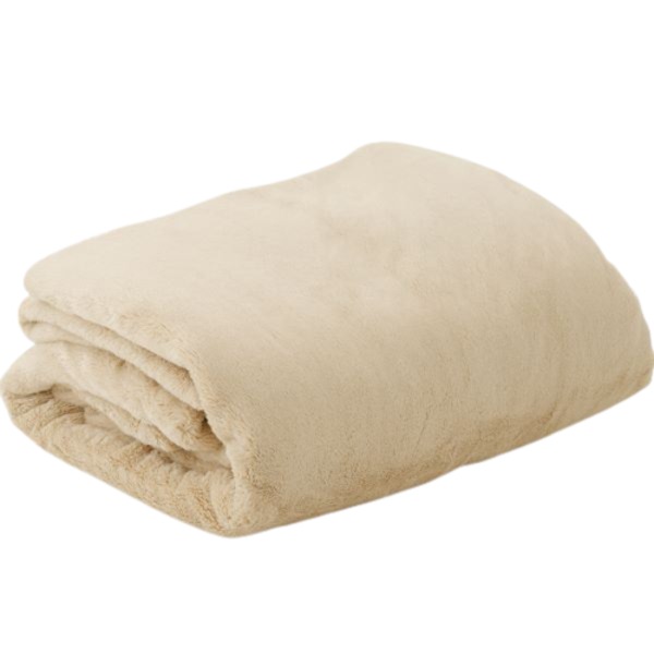 もこもこ ふわふわ あったか 吸湿発熱機能付き毛布 【約140×200cm BE ベージュ】 シンプル 無地 節電 送料無料