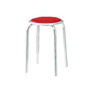 丸イス 円形 丸形 ラウンド チェア 椅子 No.24 レッド（赤） 赤 鮮やかな赤、丸い座面が魅力のイス 赤 送料無料