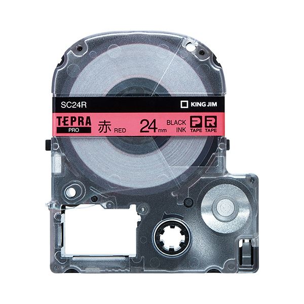 キングジム テプラ PRO テープカートリッジ パステル 24mm 赤/黒文字 SC24R-5P 1パック(5個) 送料無料
