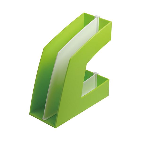 ソニック SONiC ファイルボックス A4 グリーン FB-708-G 緑 自在な収納スペース 自分好みに調整できるクリップ式仕切板搭載 A4サイズのフ