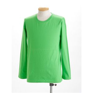 ユニセックス長袖 Tシャツ S ブライトグリーン 緑 アウトドア愛好家のための、スタイリッシュで実用的な長袖Tシャツ トレッキングやミリ