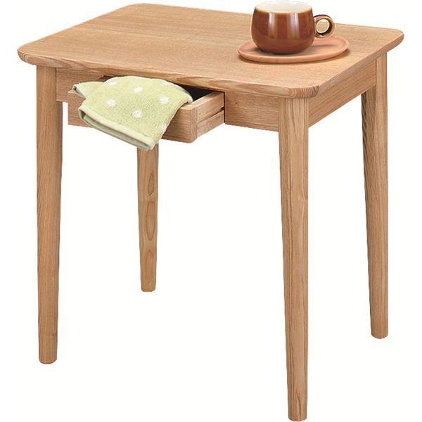 サイドテーブル エンドテーブル コーナーテーブル 小型 脇台 机 ミニテーブル 幅50cm ナチュラル 木製 引き出し整理 収納付き モタ リビ