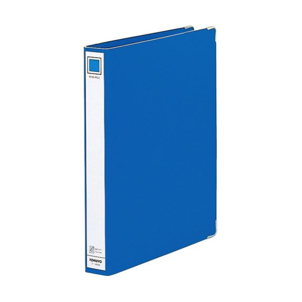 コクヨ リングファイル 色厚板表紙A4タテ 4穴 200枚収容 背幅44mm 青 フ-484NB 1セット(10冊) 青い厚板表紙のA4タテ用リングファイル、4